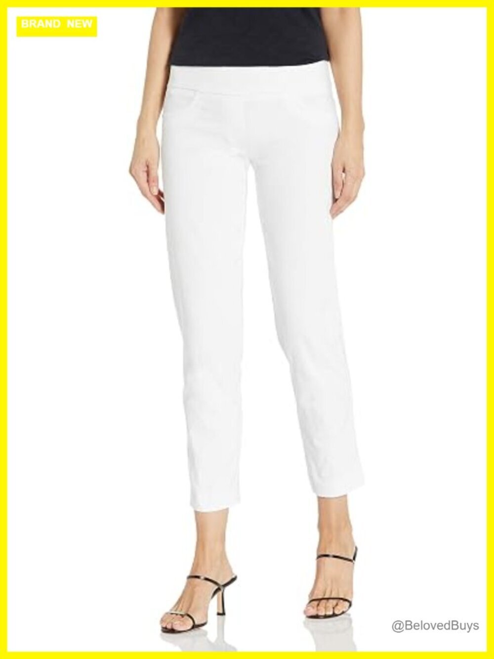High Stretch Pull-On Straight Leg Ankle Jeans